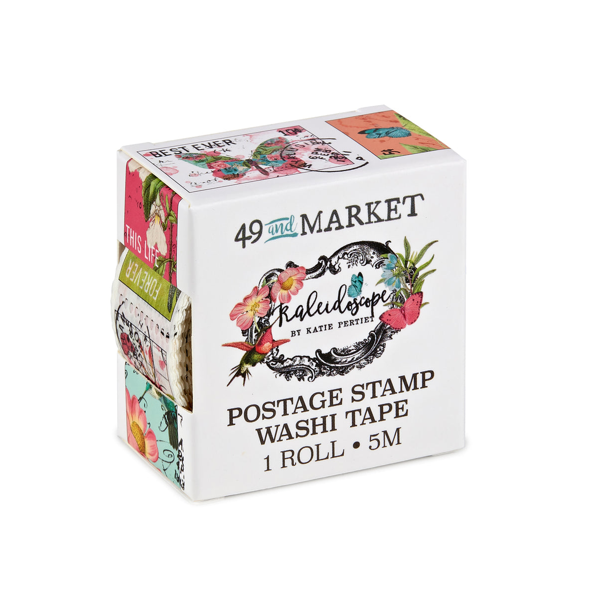 49 & MARKET KALEIDOSCOPE POSTAGE STAMP WASHI TAPE 27303 The