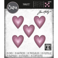 Load image into Gallery viewer, TIM HOLTZ METAL DIE STACKED TILES HEARTS 25pc 665858