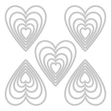 Load image into Gallery viewer, TIM HOLTZ METAL DIE STACKED TILES HEARTS 25pc 665858
