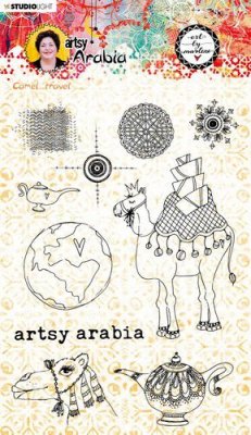 SALE Art by Marlene - Stamp - Camel Travel  Artsy Arabia