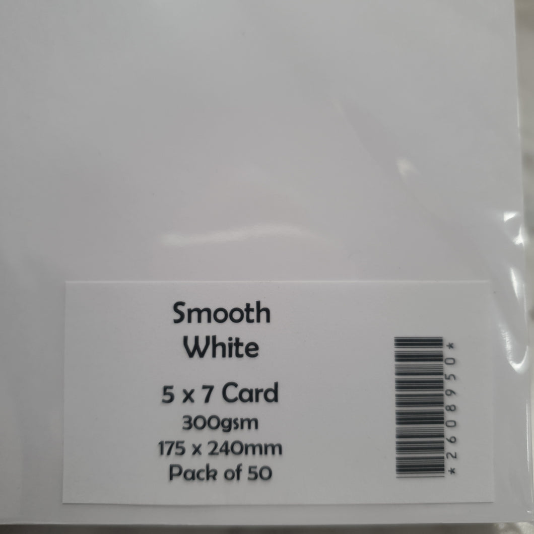 Cardstock Smooth White - 5 x 7in  50 pack