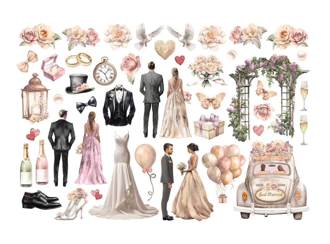 STAMPERIA   ADHESIVE EPHEMERA CUT OUTS - ROMANCE FOREVER   DFLCT37