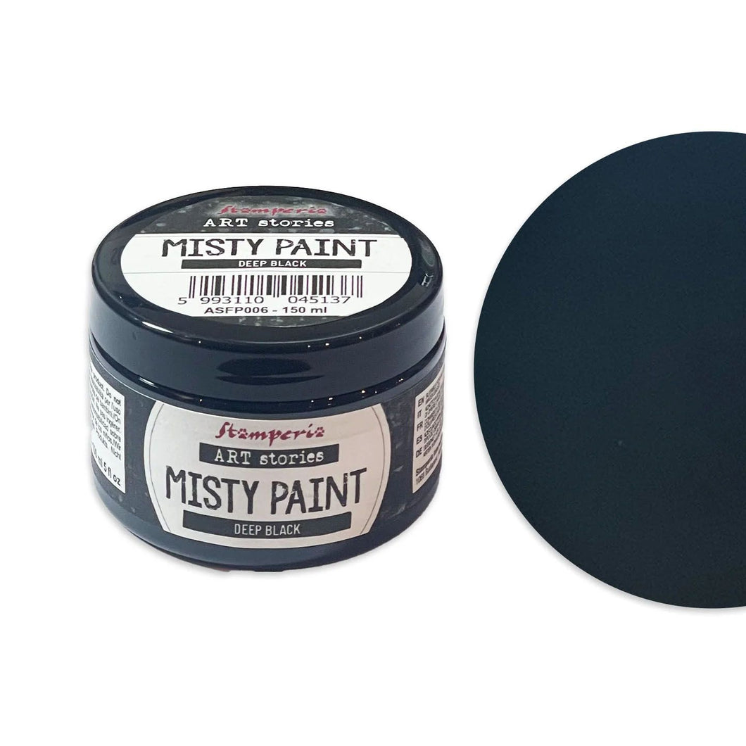 STAMPERIA MISTY PAINT DEEP BLACK 150ML ASFP006