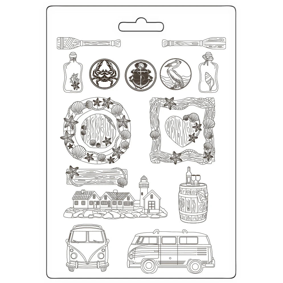 #97 STAMPERIA -A4 MAXI MOULD  SILENT SEA  K3PTA4591