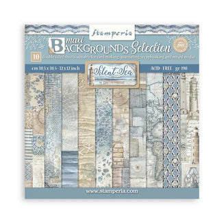 STAMPERIA SILENT SEA BACKGROUNDS  30.5CM X 30.5CM PAPER PACK SBBL170