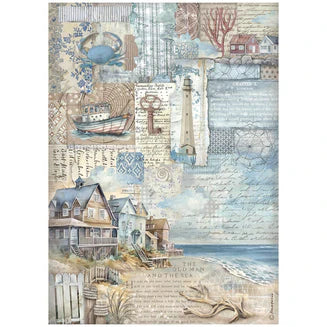 STAMPERIA SILENT SEA  A4 RICE PAPER   DFSA41026