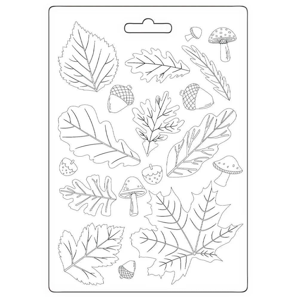 STAMPERIA -  A5  MOULD  WHISPERING WOODS LEAVES K3PTA5676