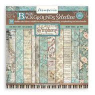 STAMPERIA  SYMPHONY BACKGROUNDS   PAPERPACK 12