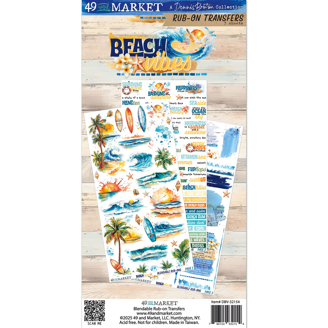 49 & MARKET BEACH VIBES RUB-ON TRANSFERS DBV32154