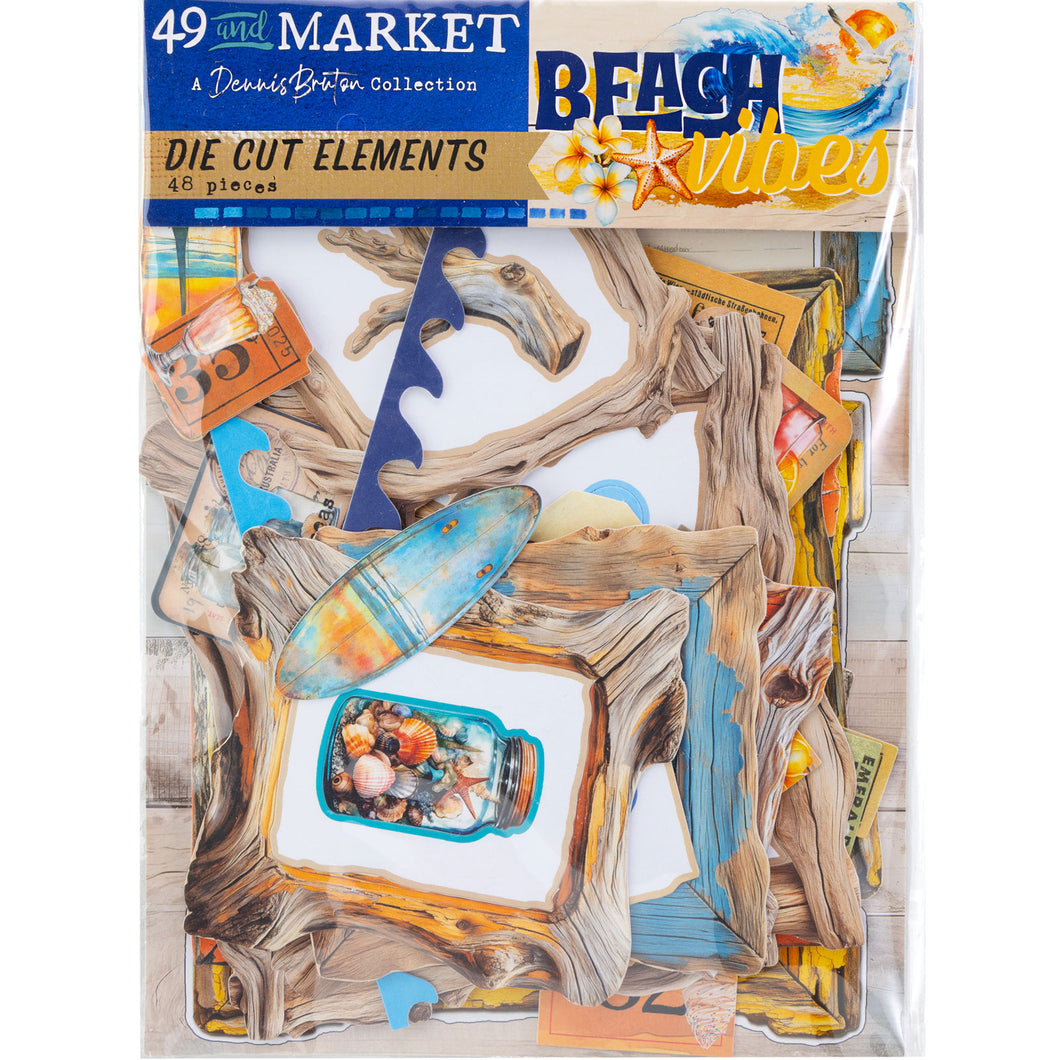 49 & MARKET BEACH VIBES DIE CUT ELEMENTS DBV32178 48 PIECE