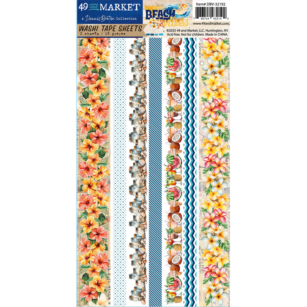 49 & MARKET BEACH VIBES WASHI TAPE SHEETS DBV32192