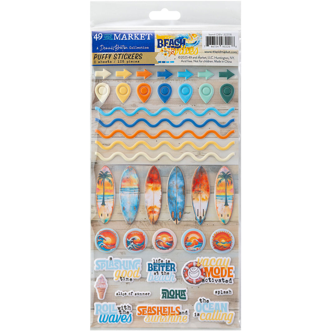 49 & MARKET BEACH VIBES PUFFY STICKERS DBV32208