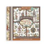 STAMPERIA  GARDENS OF TIME RUB ON KIT DFLRBX11  6 PAGES
