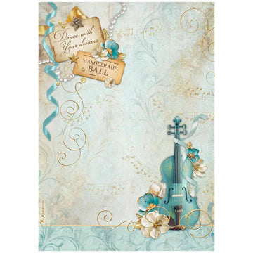 STAMPERIA  MASQUERADE A4 RICE PAPER   DFSA4983
