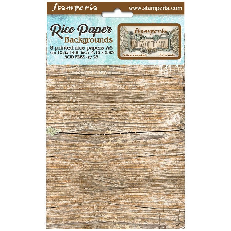 STAMPERIA  Rice Paper Backgrounds A6 SONGS OF THE SEA SAK6010