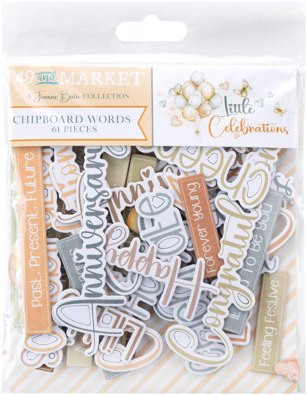 49 & MARKET LITTLE CELEBRATIONS CHIPBOARD WORDS 31980