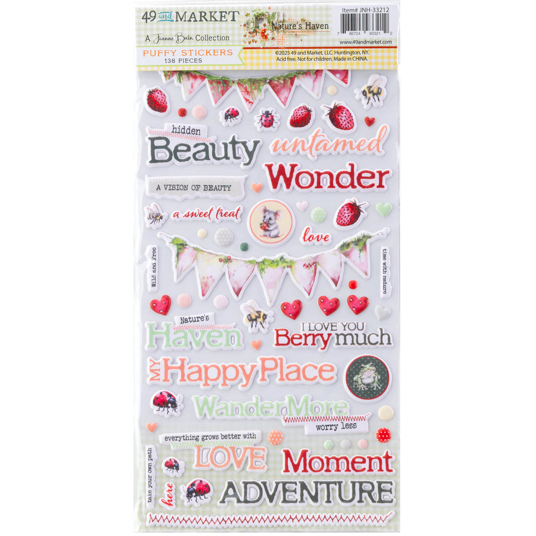49 & MARKET NATURES HAVEN  PUFFY  STICKERS 33212