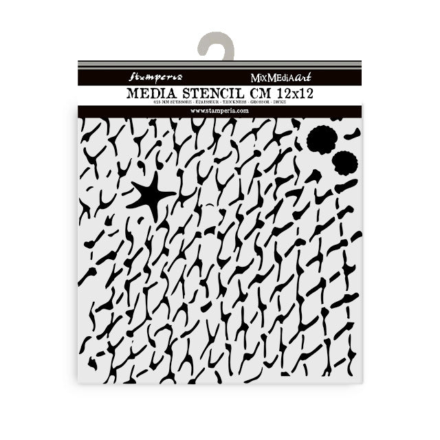STAMPERIA STENCIL SILENT SEA 12CM X 12CM KSTDS39