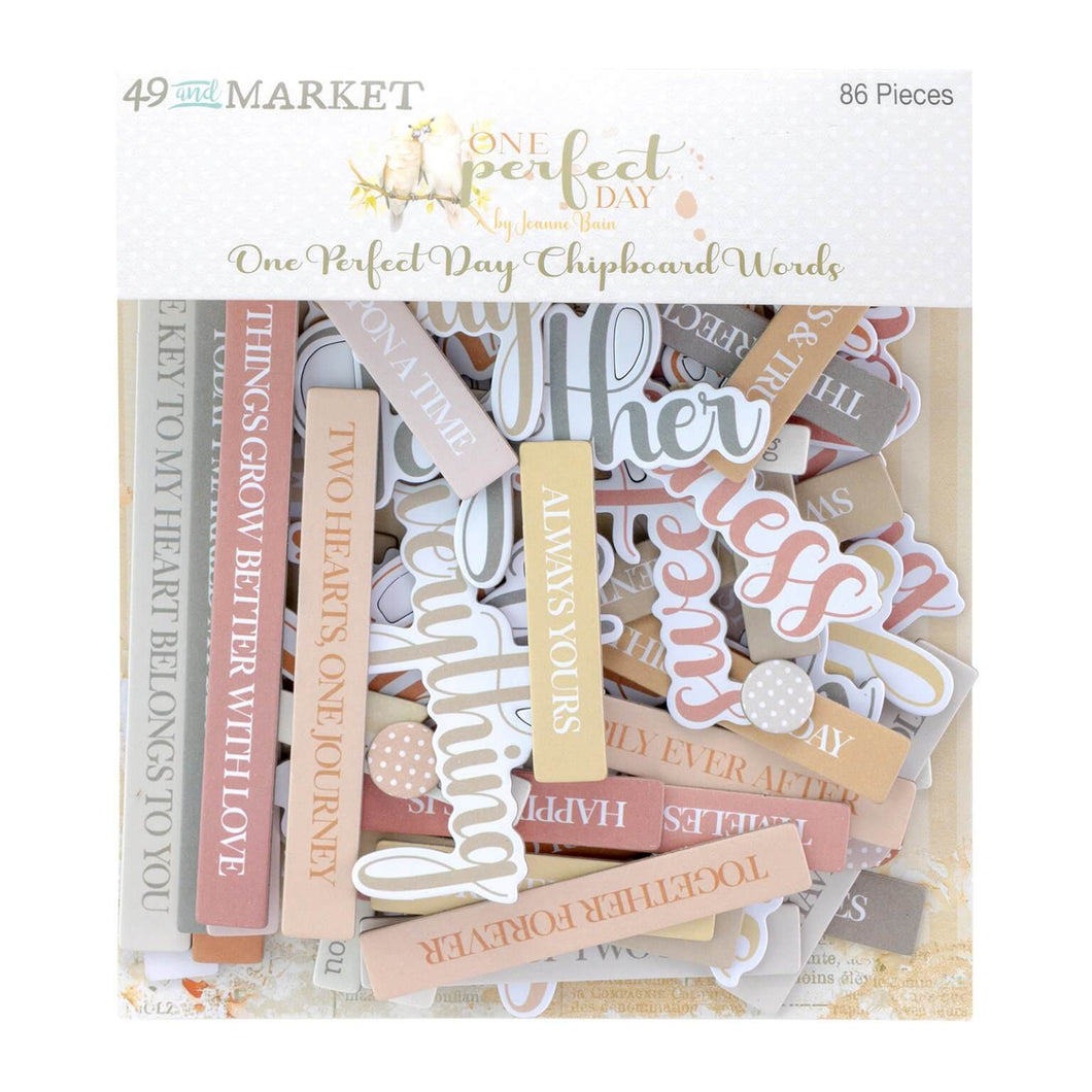 49 & MARKET ONE PERFECT DAY CHIPBOARD WORDS 86 PIECES 30952