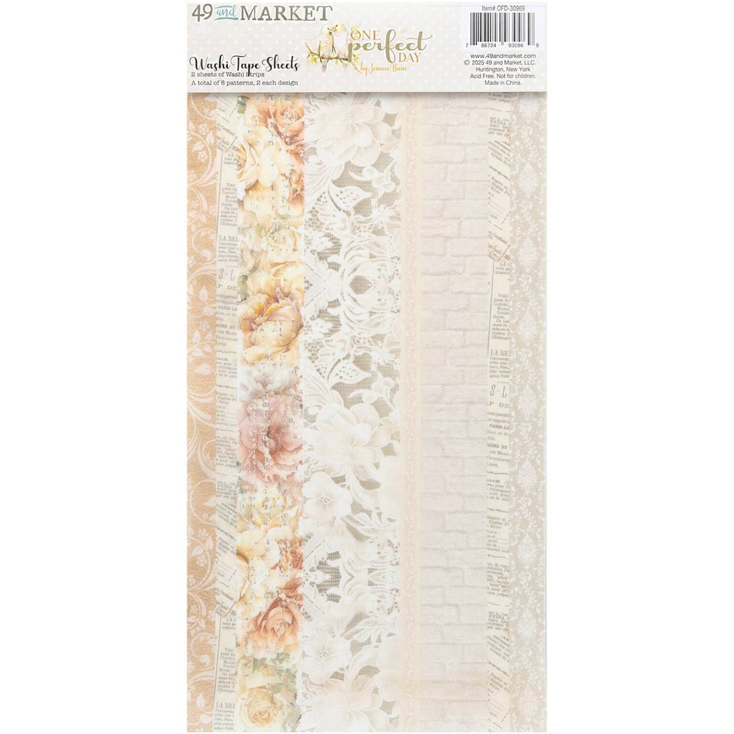 49 & MARKET ONE PERFECT DAY WASHI TAPE  SHEETS 2 PIECES 30969
