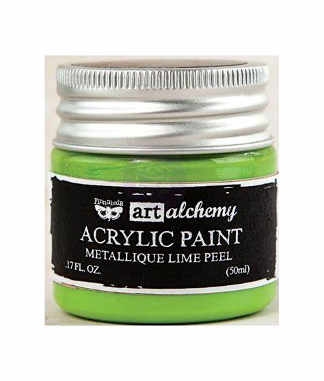 FINNABAIR Art Alchemy Metallique Acrylic Paint - LIME PEEL