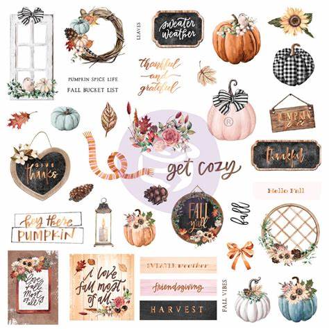 PRIMA PUMPKIN AND SPICE EPHEMERA 39 PIECE 647834