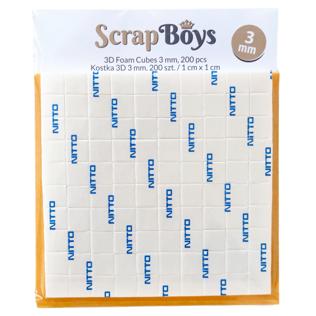 SCRAPBOYS 3D FOAM CUBES 3MM WHITE