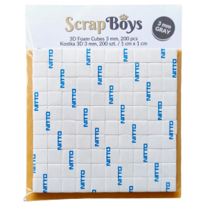 SCRAPBOYS 3D FOAM CUBES 3MM GRAY
