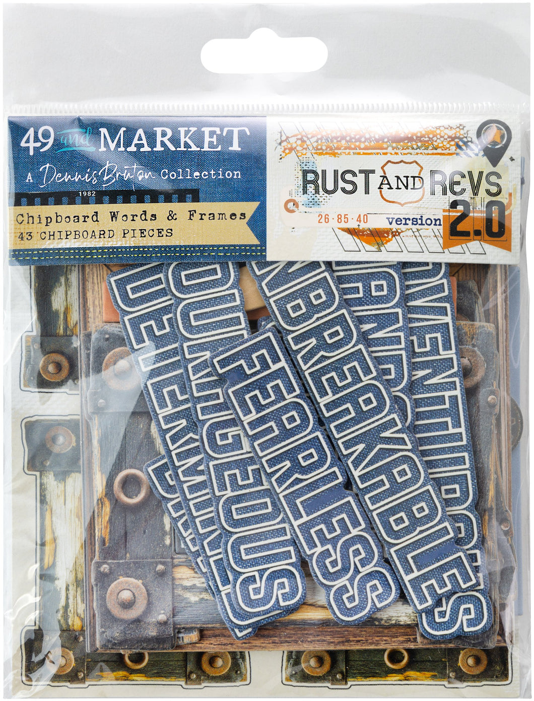 49 & MARKET RUST AND REVS 2.0 CHIPBOARD WORDS 31553