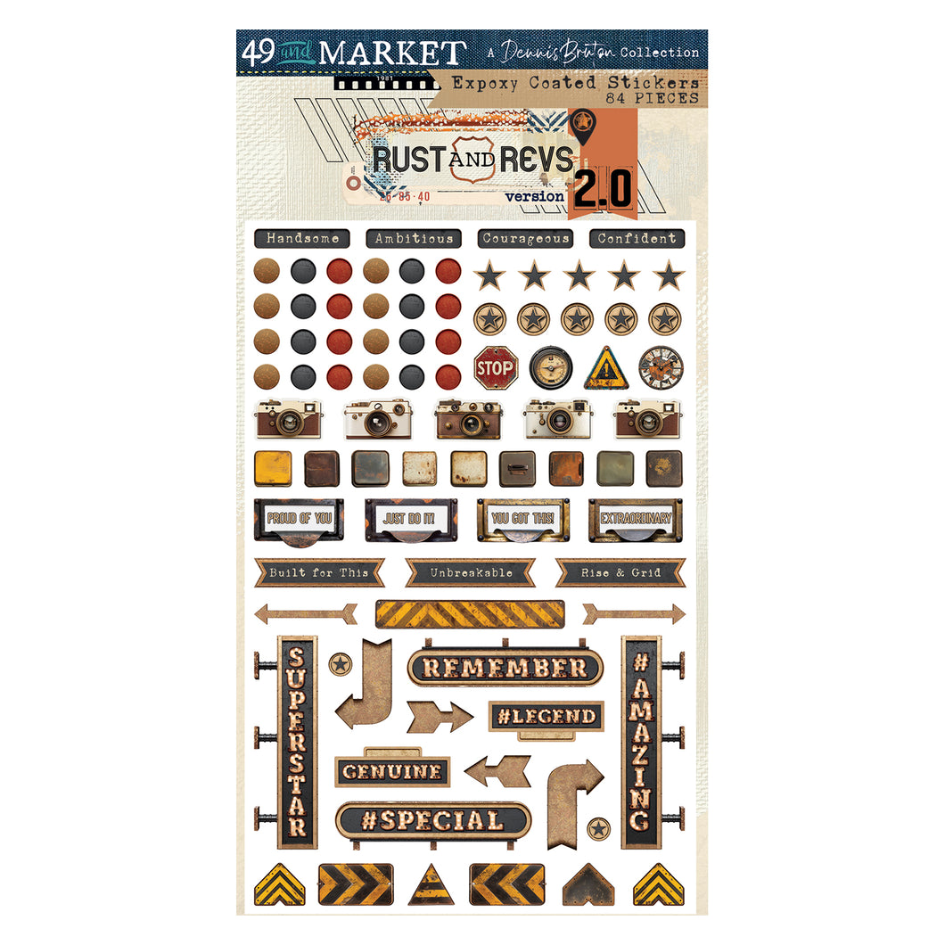 49 & MARKET RUST AND REVS 2.0 EPOXY COATED STICKERS 31577
