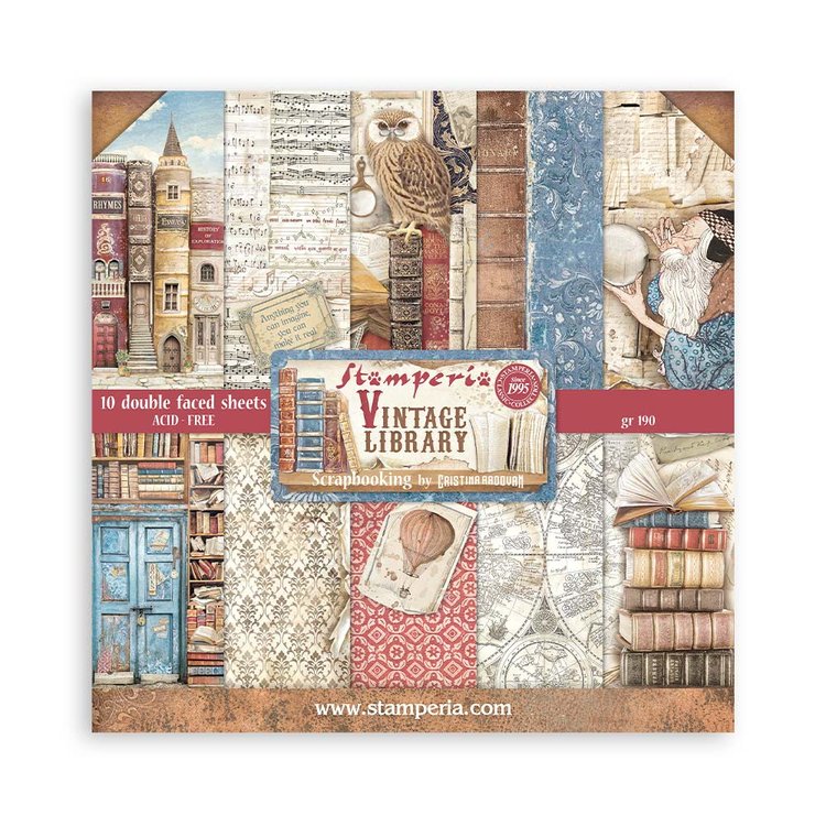 STAMPERIA - 8 X 8 PAPERPACK VINTAGE LIBRARY SBBS80