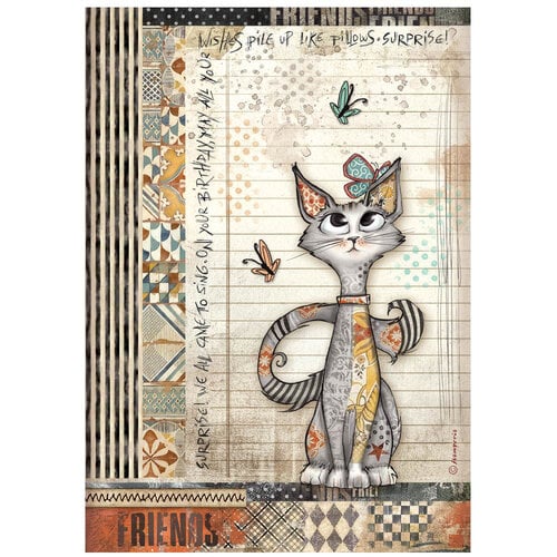 STAMPERIA FURRY FRIENDS   A4 RICE PAPER   DFSA1067