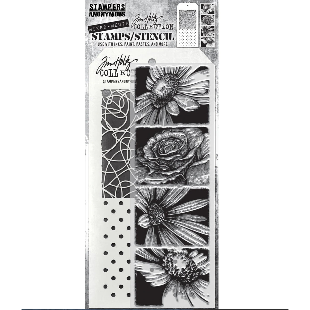 TIM HOLTZ MIXED MEDIA STAMP/STENCIL THMM181