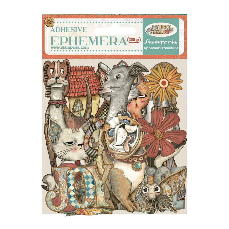STAMPERIA   ADHESIVE EPHEMERA CUT OUTS - FURRY FRIENDS DFLCT69