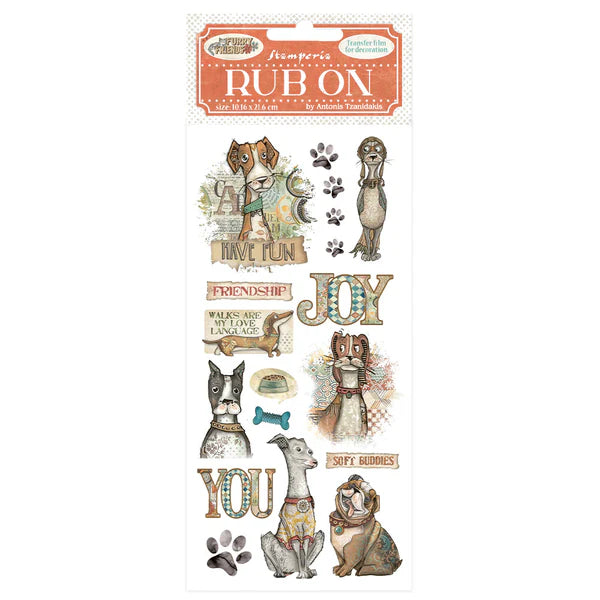 STAMPERIA  -FURRY FRIENDS RUB-ON  DFLB 196
