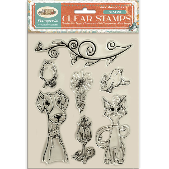 STAMPERIA FURRY FRIENDS CLEAR STAMP WTK228