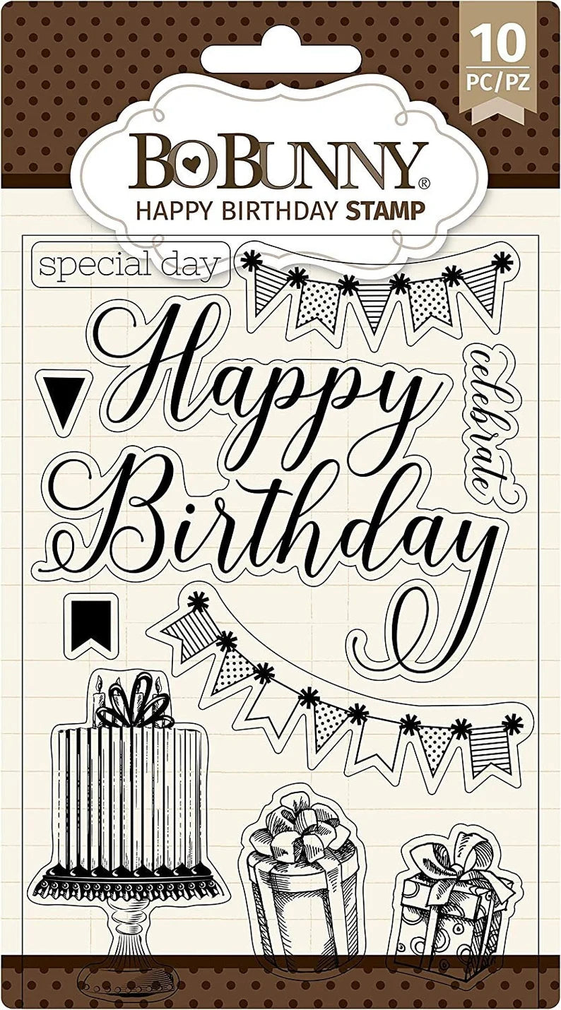 BO BUNNY HAPPY BIRTHDAY STAMP 7311140