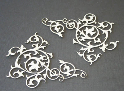 2CRAFTY CHIPBOARD PHOTO ADORNMENT FLOURISH SET 2