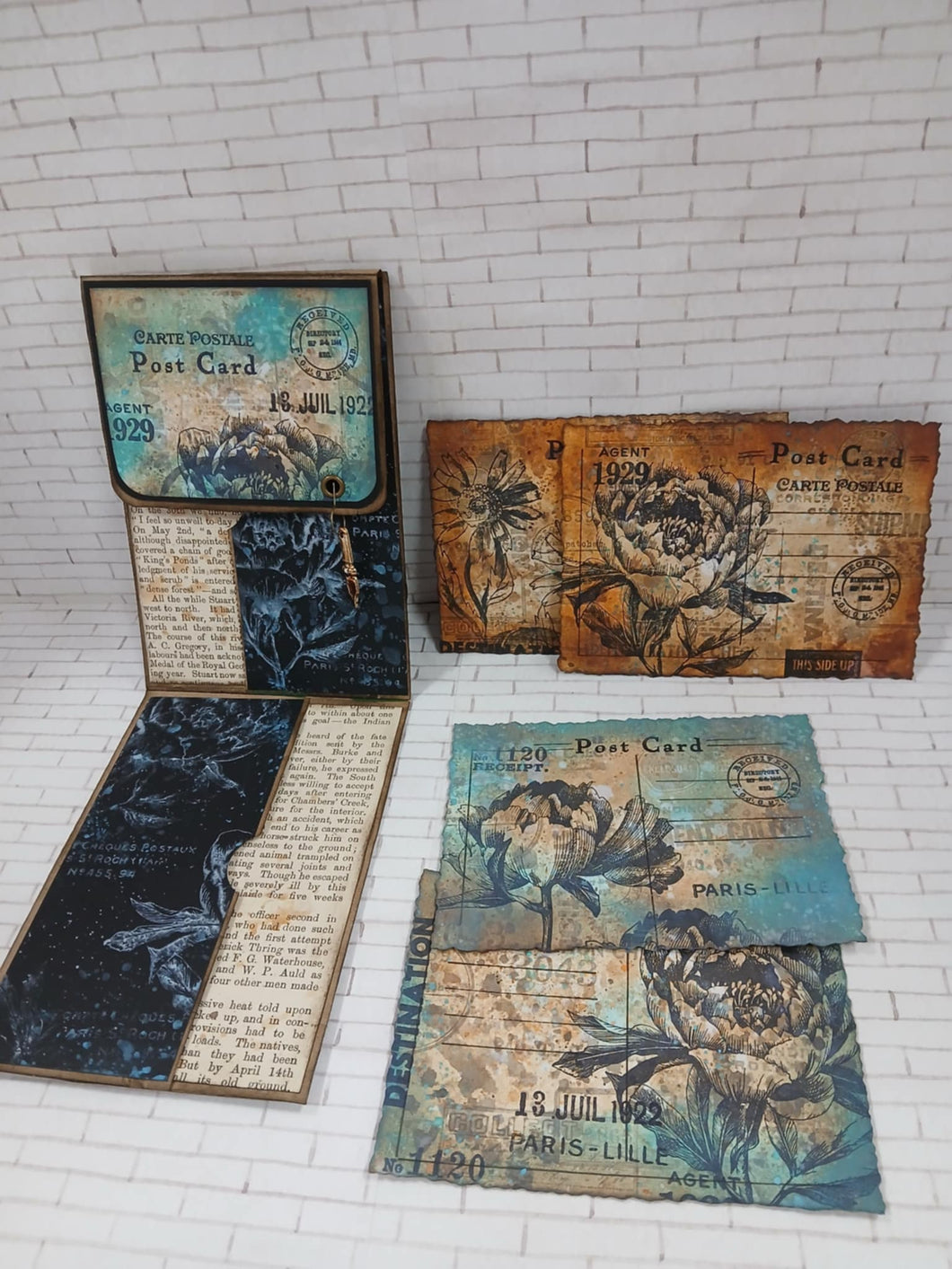 KIT -LESS  VINTAGE WALLET AND POSTCARDS ONLINE VIDEO CLASS