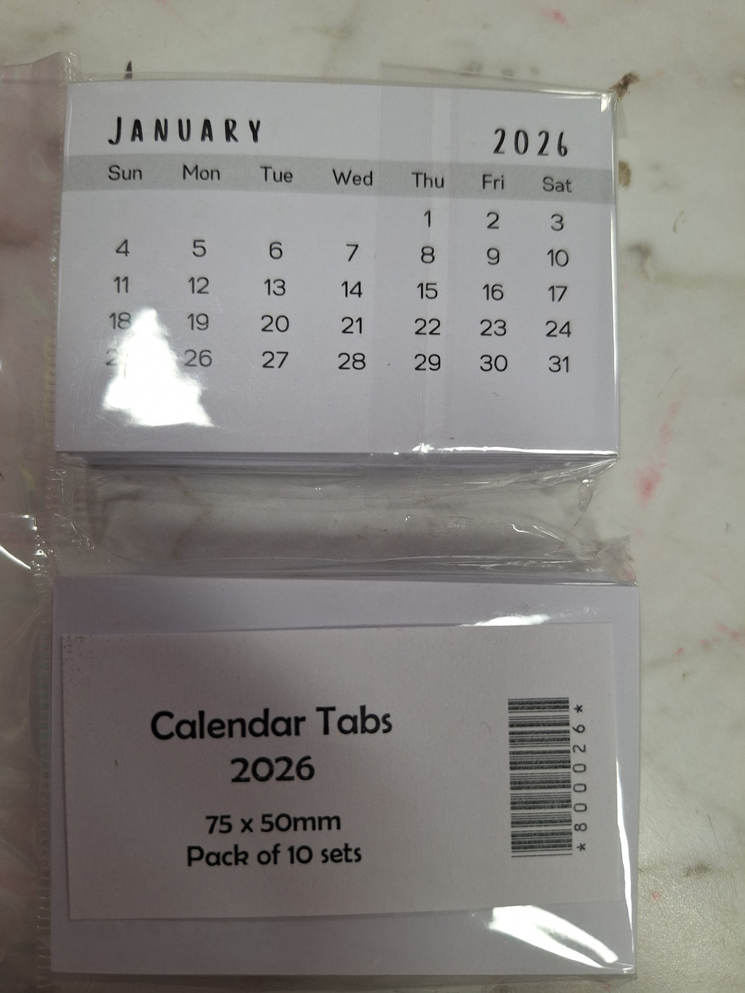 CALENDAR TABS FOR 2026