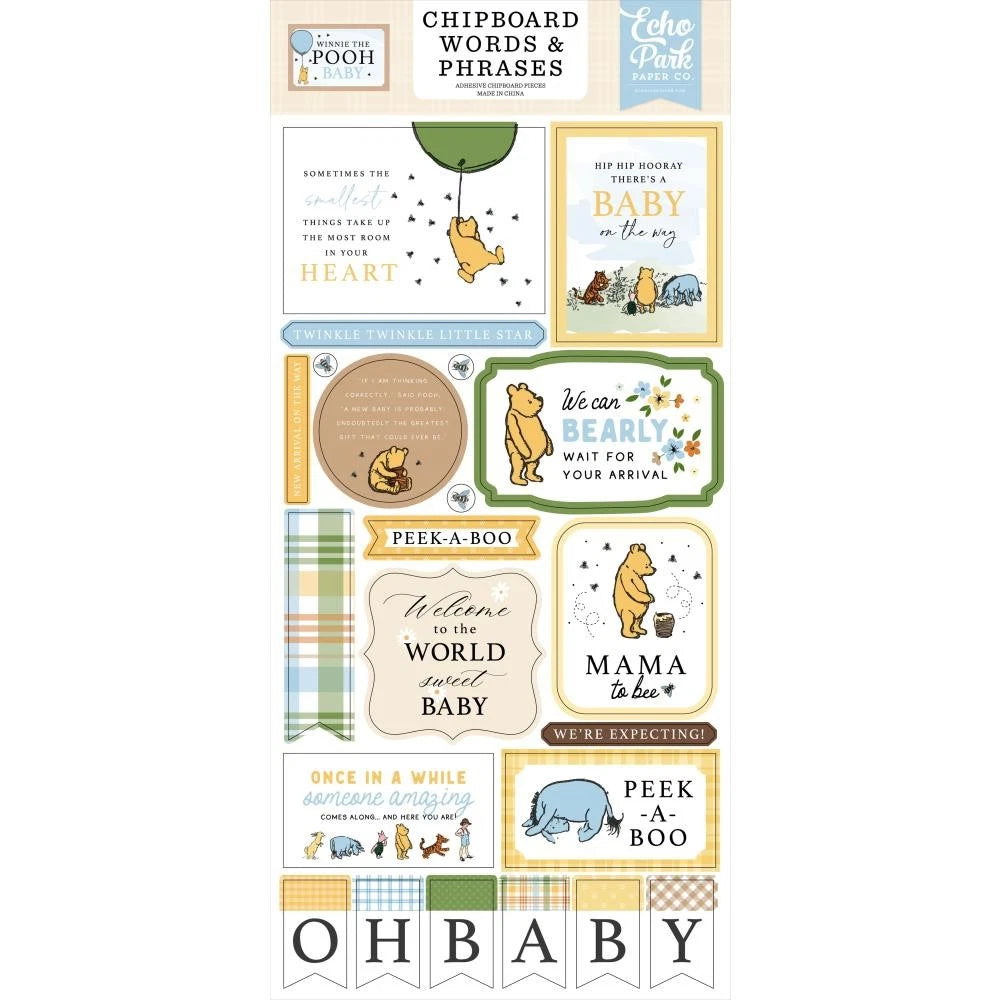 ECHO PARK WINNIE THE POOH CHIPBOARD WORDS AND PHRASES  442022