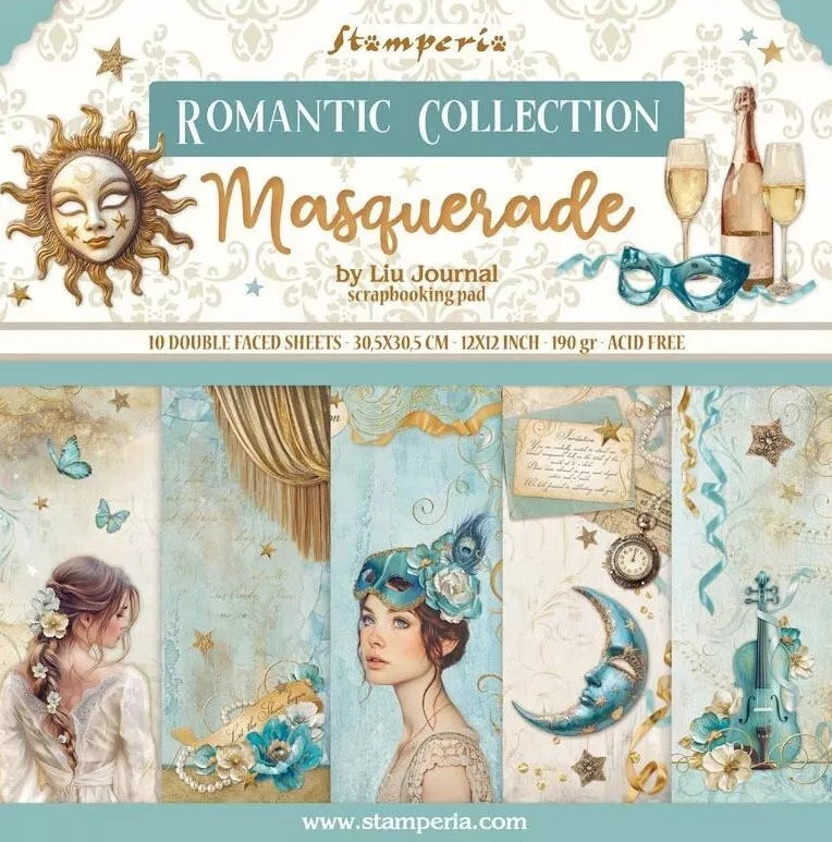 STAMPERIA  MASQUERADE  PAPERPACK 12