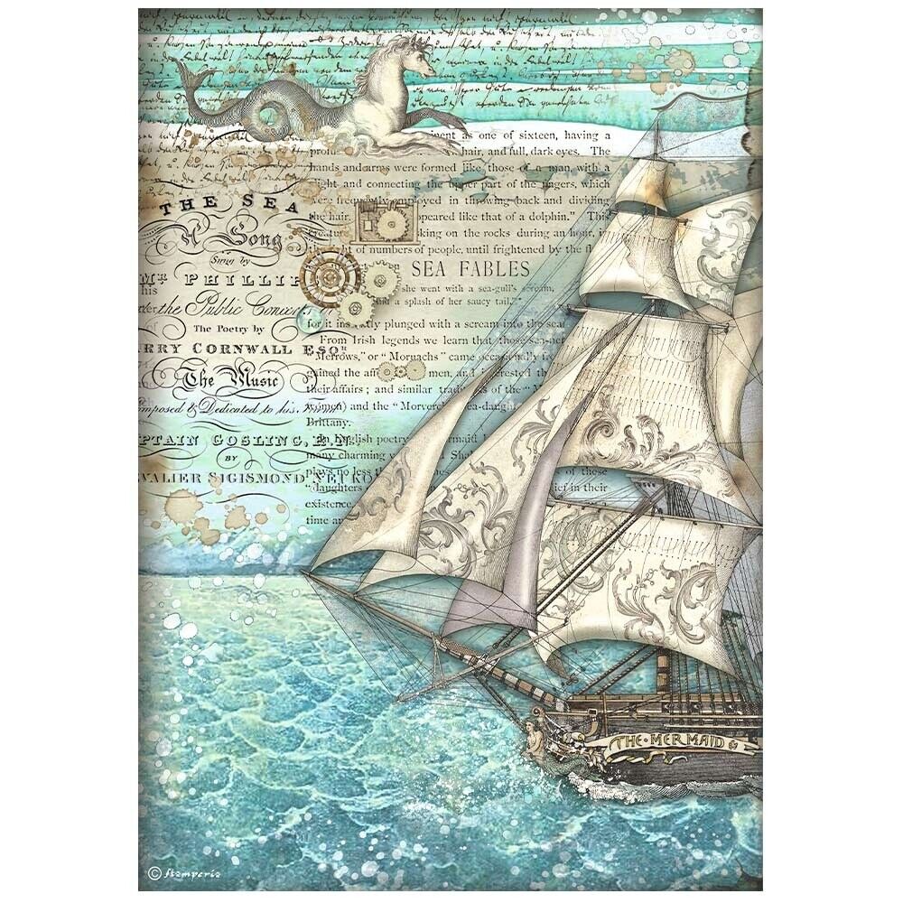 STAMPERIA  A4 Rice Paper - SONGS OF THE SEA   DFSA4811