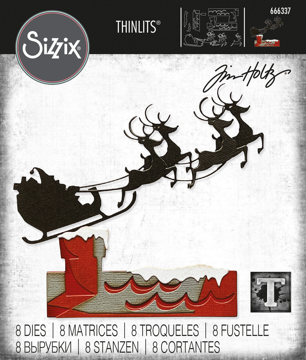 TIM HOLTZ METAL DIE REINDEER SLEIGH 666337