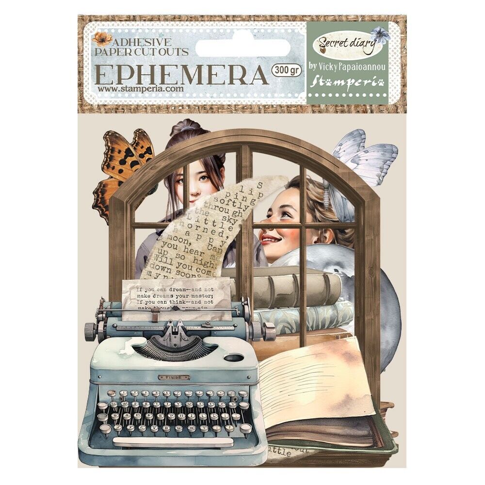 STAMPERIA   ADHESIVE EPHEMERA CUT OUTS - SECRET DIARY DFLCT44