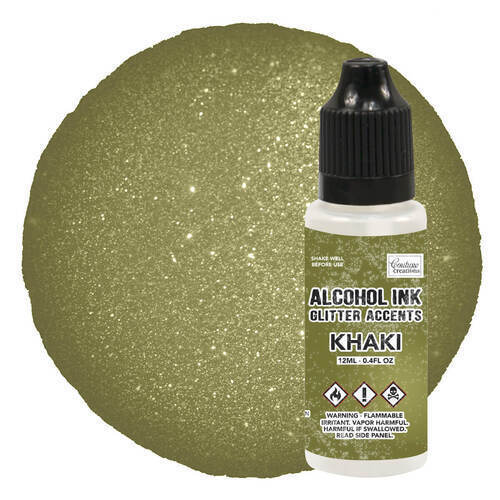 Alcohol Ink Glitter Accents - KHAKI- Couture Creations