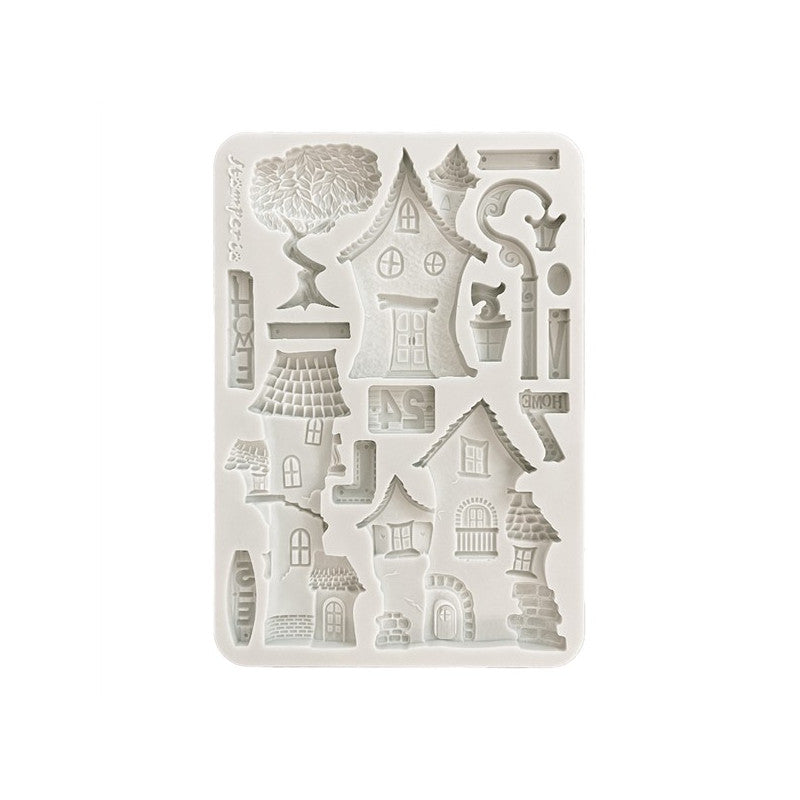 STAMPERIA - FURRY FRIENDS   HOUSES MOULD 14.8 X 21 CM KACMA592