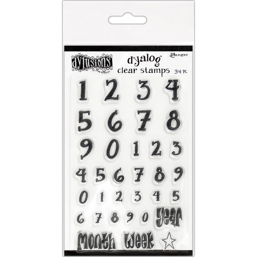 RANGER Dylusions Dyalog Clear Stamps - Numerology 34pc