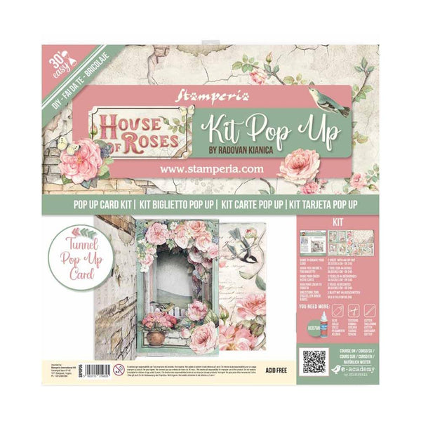 Tunnel Pop Up Card Kit - STAMPERIA - House Of Roses SBPOP05