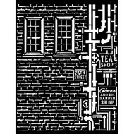 Stencil - Stamperia  Sir Vagabond Aviator Wall and Pipes KSTD109